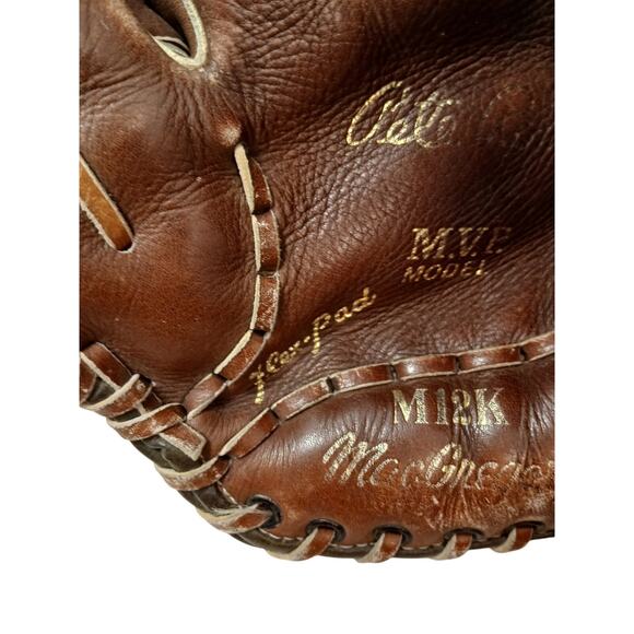 MacGregor Baseball Glove Pete Rose MVP M12K Model Leather Flex Pad Right Vintage - Picture 4 of 16